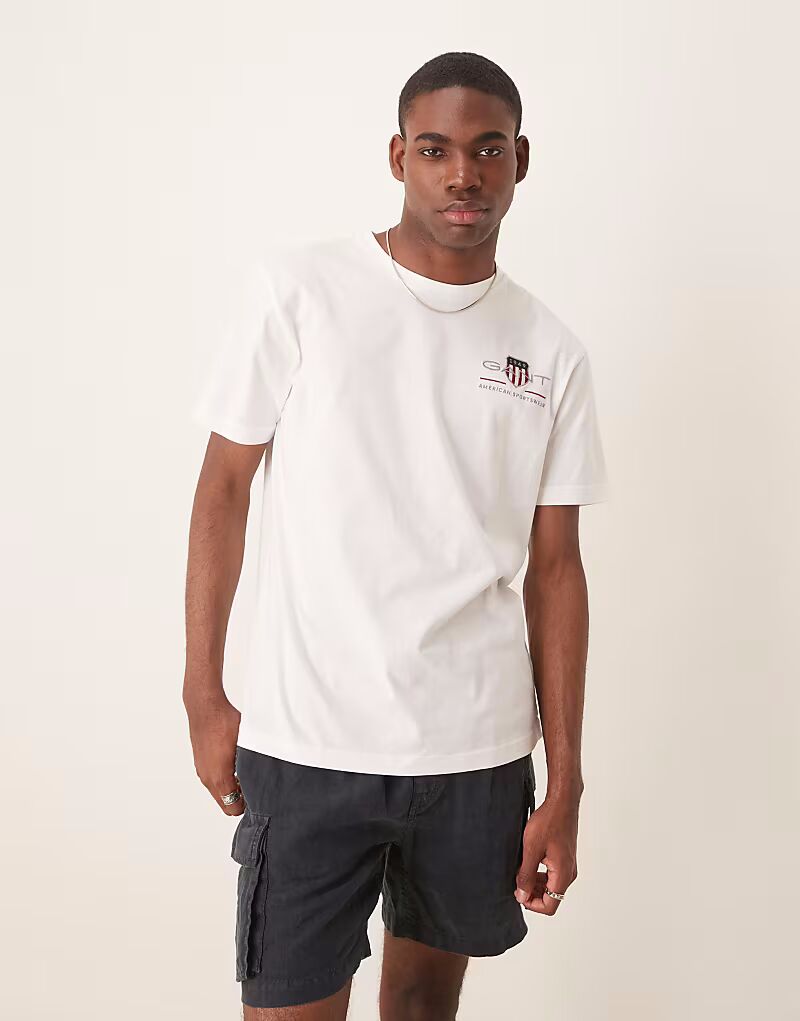 

Футболка GANT regular fit archive small logo белого цвета