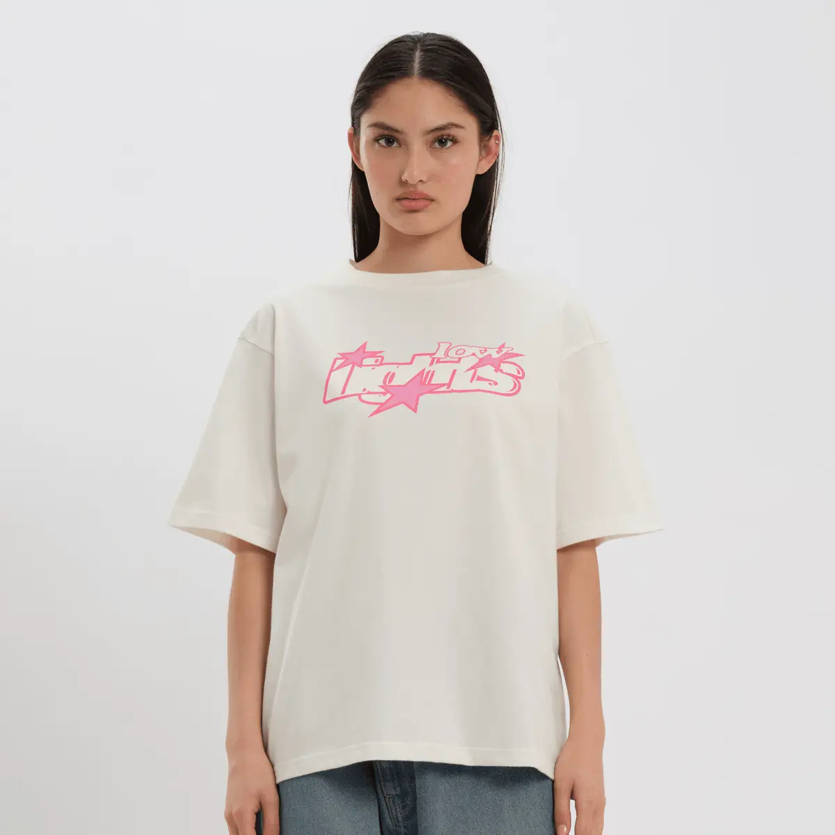 

Футболка Low Lights Studios Lucky 7 T-Shirt, бежевый/розовый