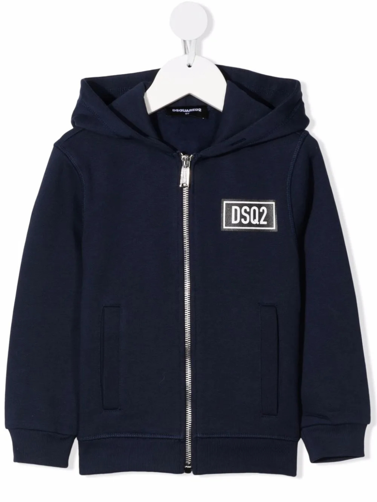 

DSQUARED2 KIDS куртка с капюшоном и нашивкой-логотипом, синий