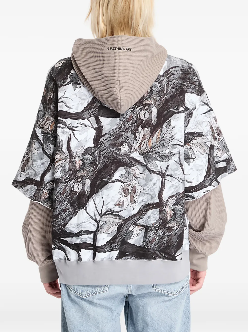 Многослойное худи с камуфляжным принтом Tree Edge A Bathing Ape, нейтральный — фото 4