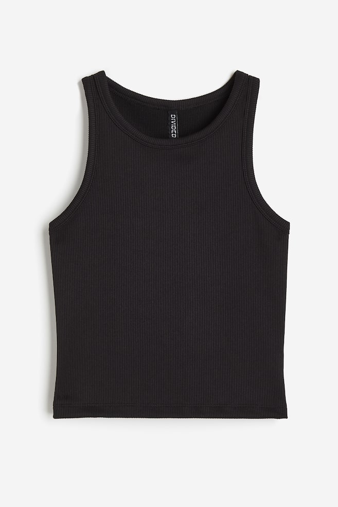 

Ребристый топ H&M, черный