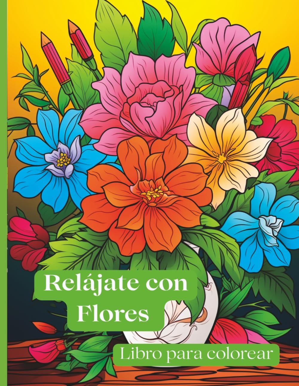 

Relájate con Flores - Libro para colorear para adultos: 50 hermosas ilustraciones florales para colorear - ideal para relajarse, meditar y liberar el estrés (Spanish Edition) (Independently published)