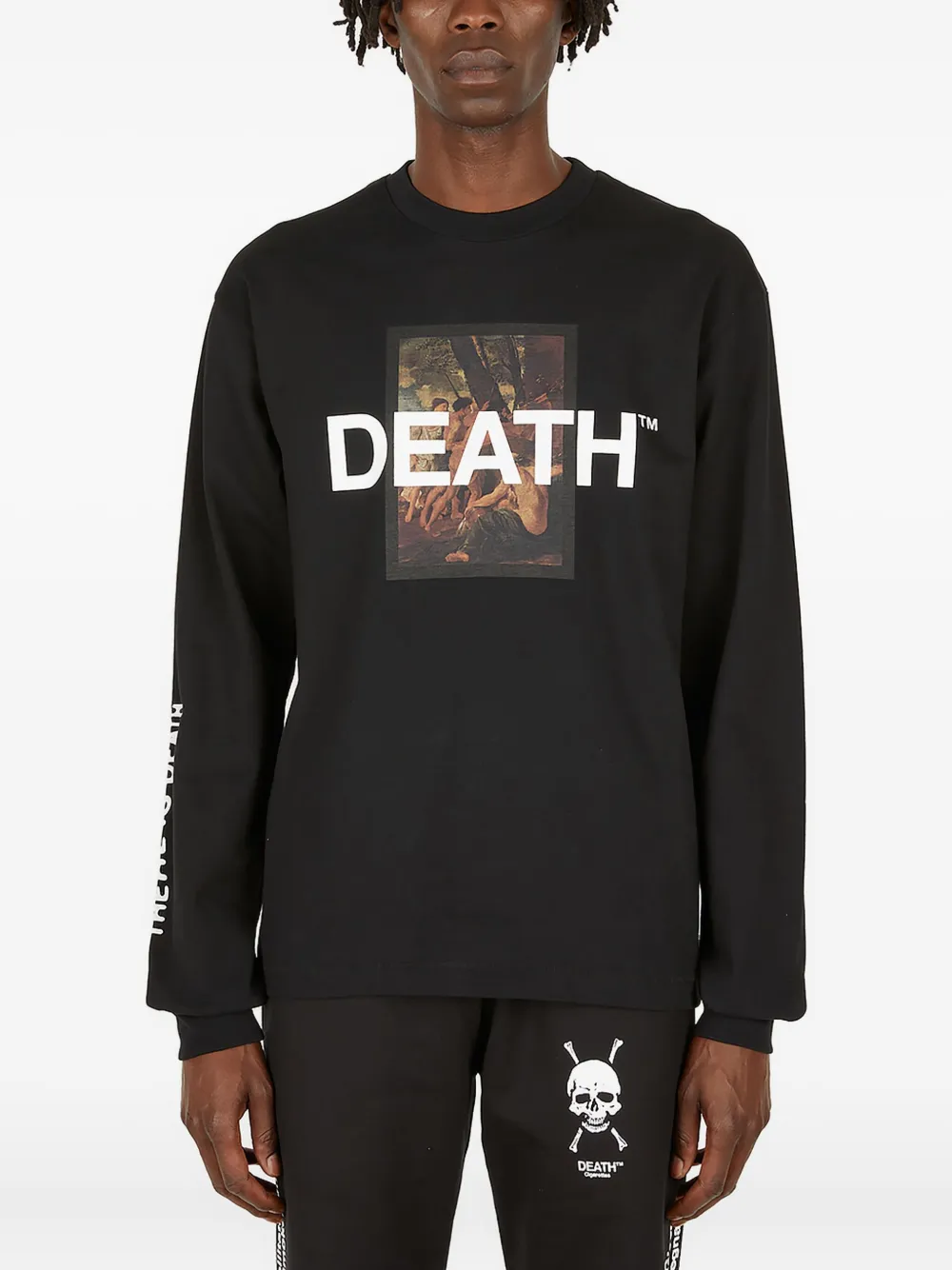 

Футболка с длинным рукавом и графическим принтом Death Cigarettes, черный