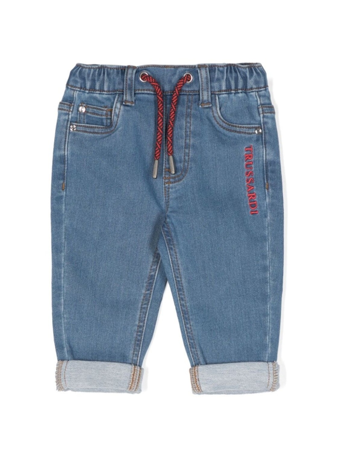 

Джинсы с вышитым логотипом TRUSSARDI JUNIOR, синий