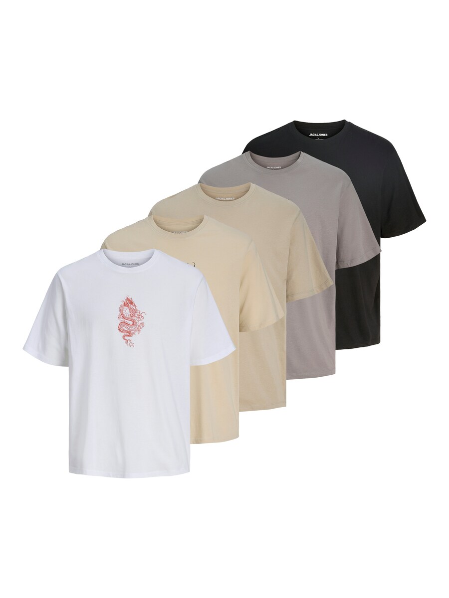 

Рубашка JACK & JONES JJWOLFIE, цвет Beige/Dark grey/Black/White