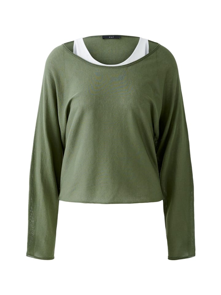 

Пуловер Oui, цвет khaki white