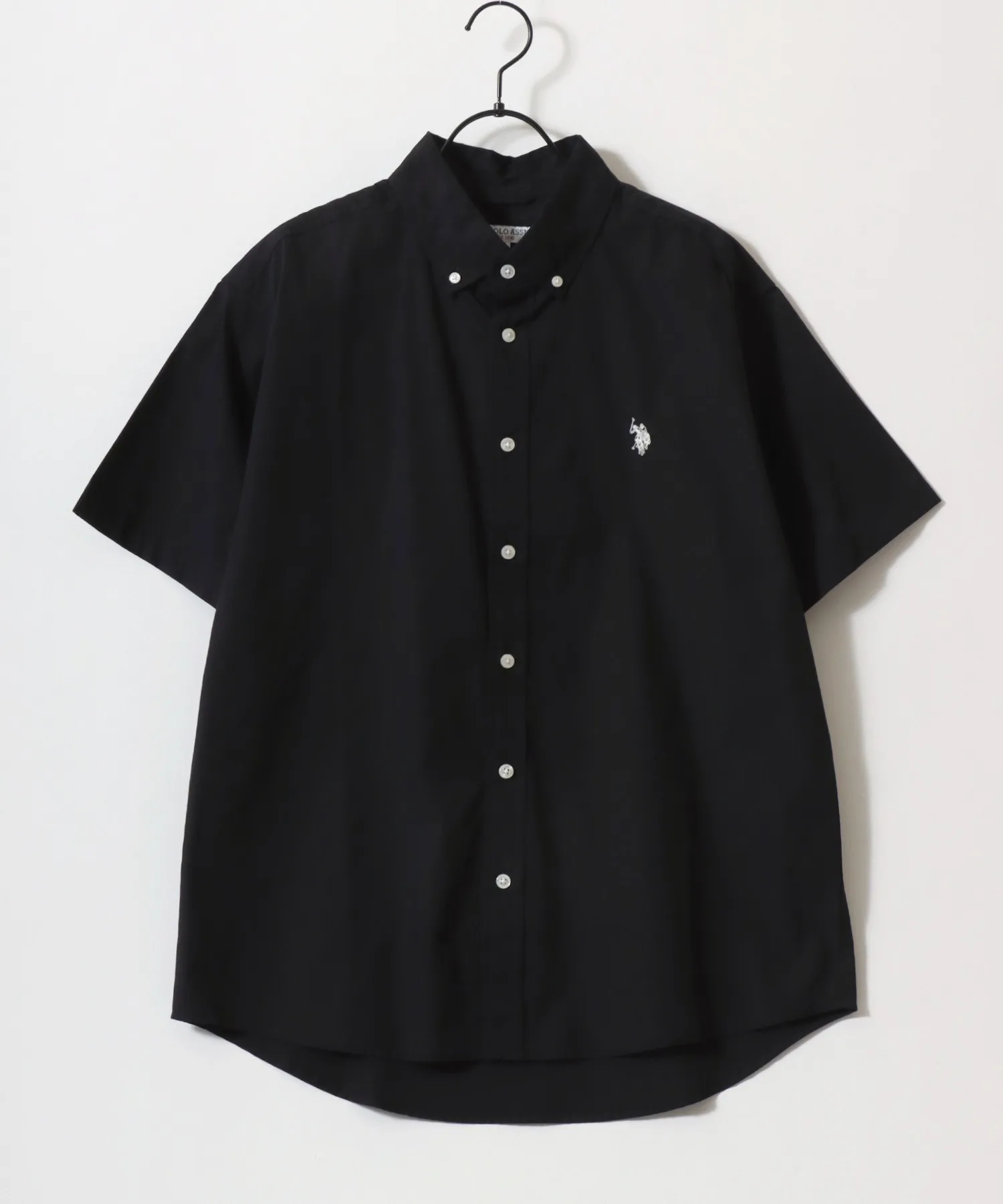 Унисекс рубашка с вышивкой U.S. POLO ASSN. Button-Down черная — фото 3