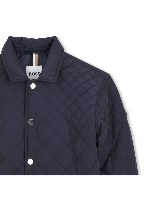 Стеганая легкая куртка Boss Kidswear, Navy — фото 4