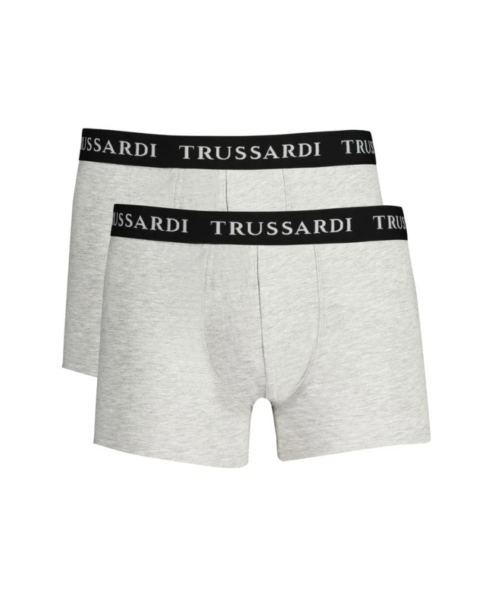 

Серые хлопковые боксерские шорты с логотипом Trussardi, серый