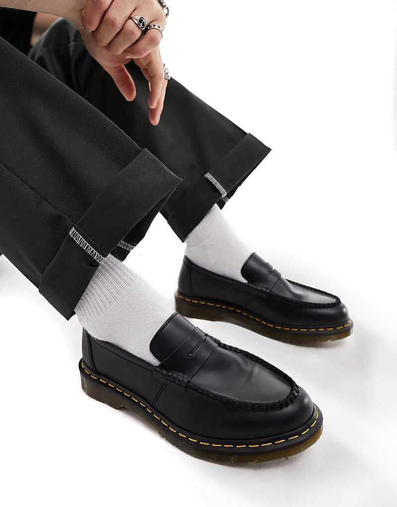 

Доктор Гладкие черные лоферы Martens Penton