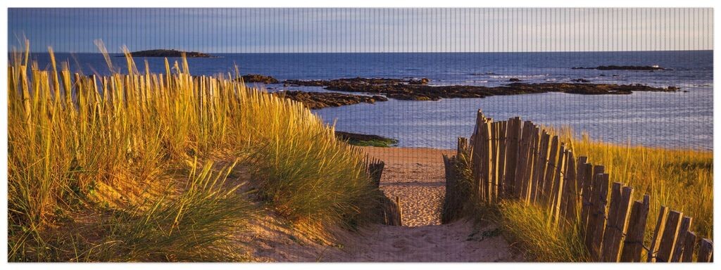 

Коврик для душа Wallario, нескользящий коврик, коврик для ванной, коврик для ног, дорожка через дюны к морю на побережье, размер ок. 180 х 65 см, коричневый