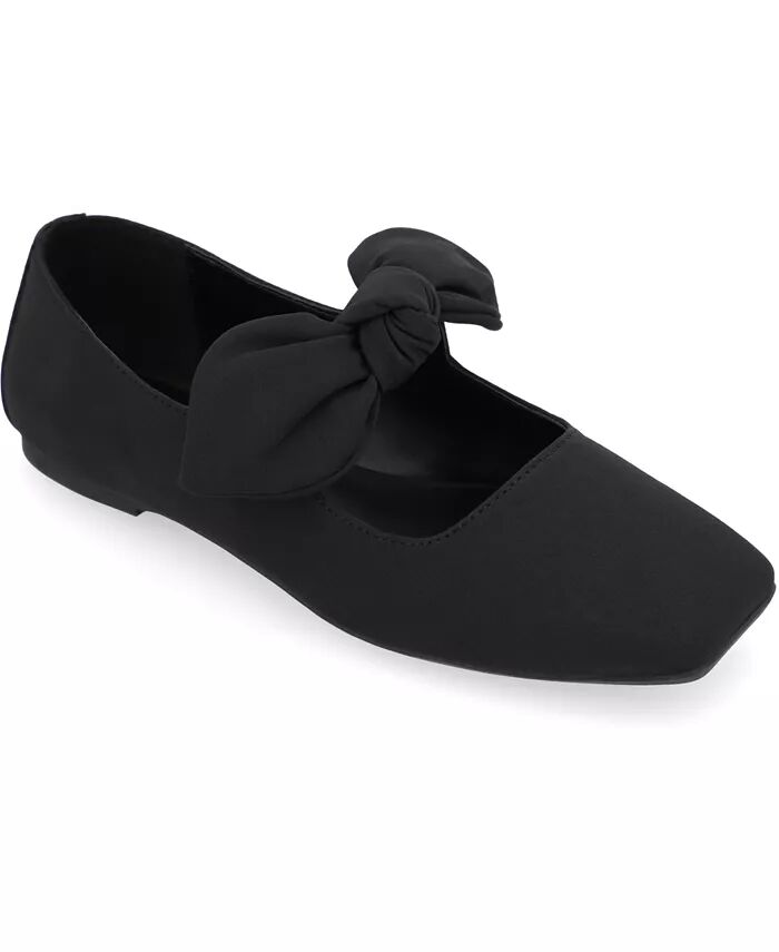 Женские балетки Seralinn Bow Square Toe Journee Collection, черный