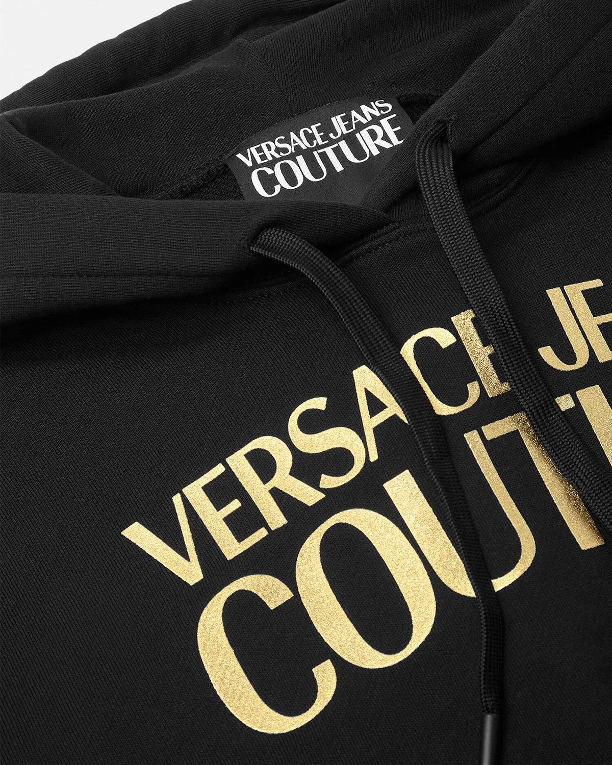 Укороченное худи с логотипом VERSACE, черный — фото 2