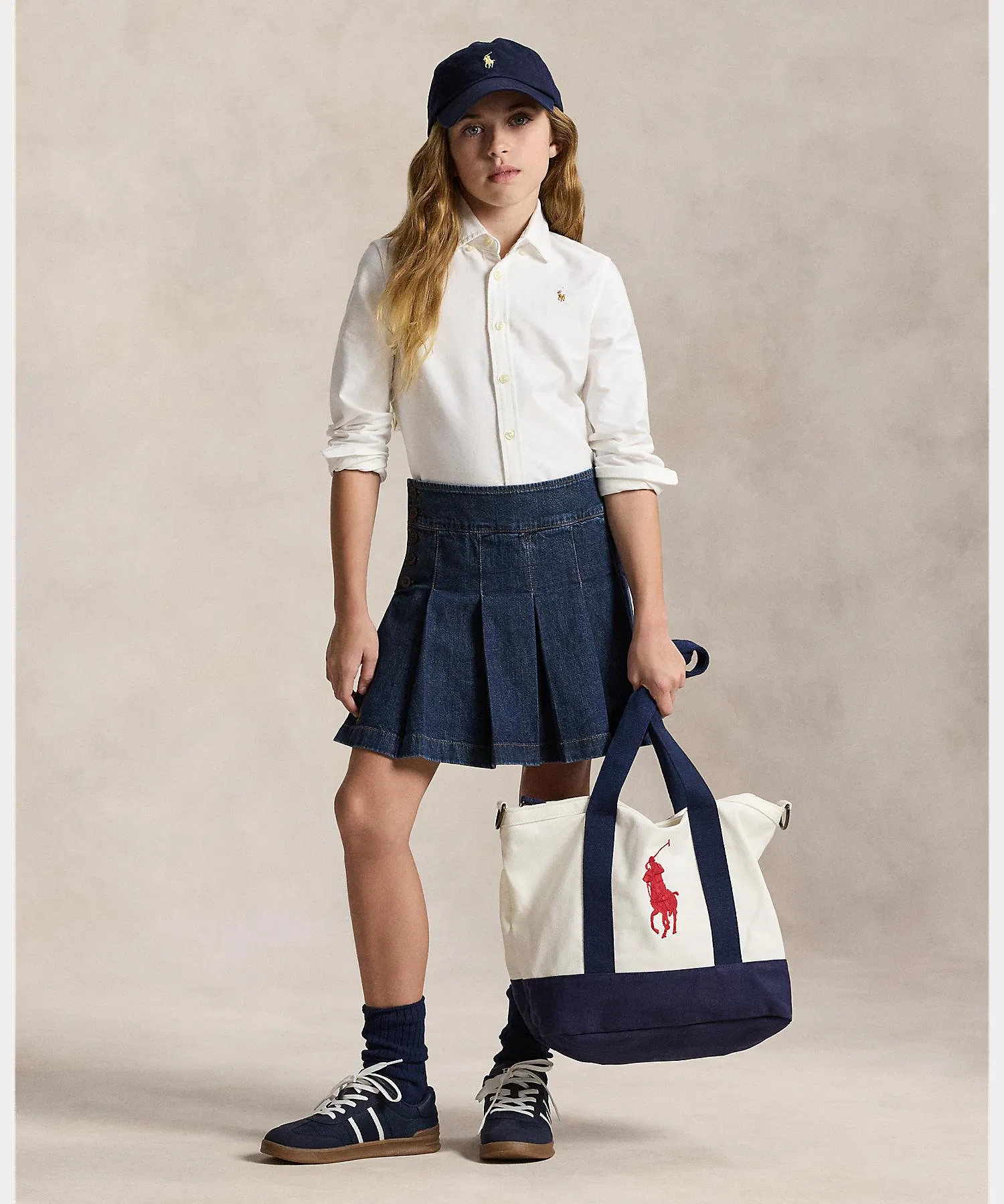 Детская хлопковая рубашка POLO RALPH LAUREN с вышивкой, белая — фото 4