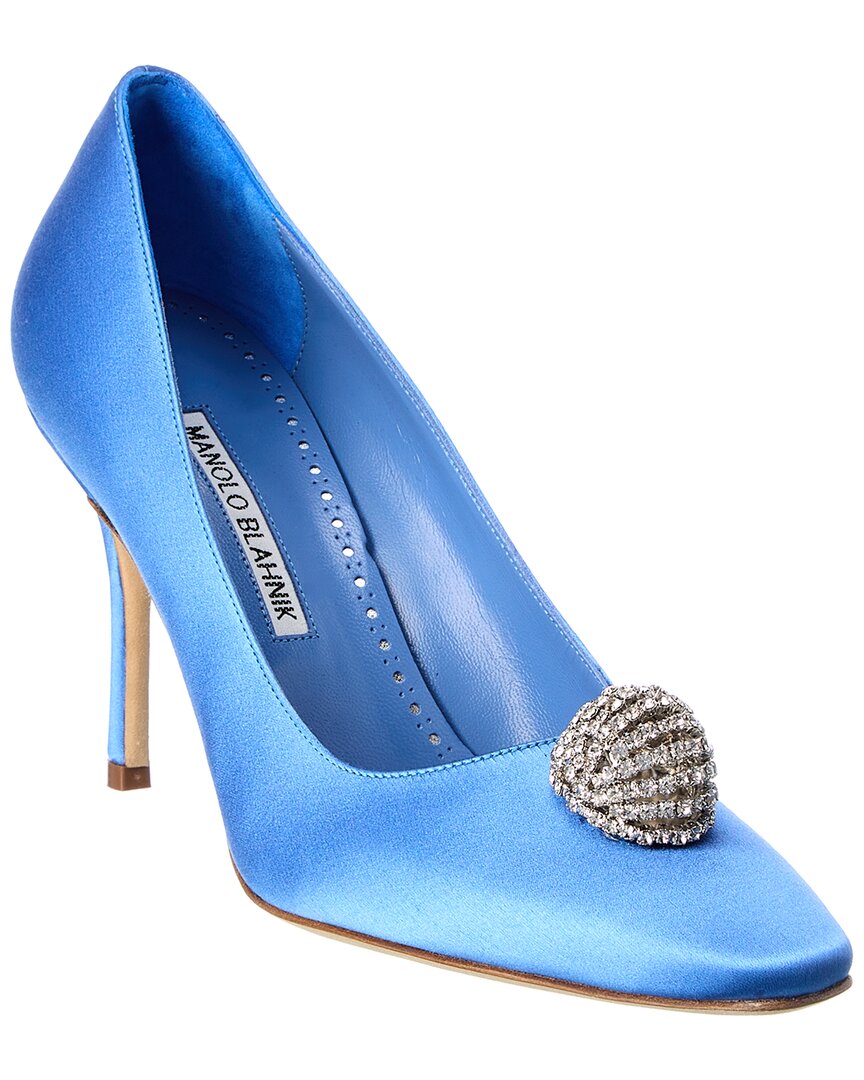 Туфли-лодочки Manolo Blahnik Elbolita 90 Satin Pump, синий