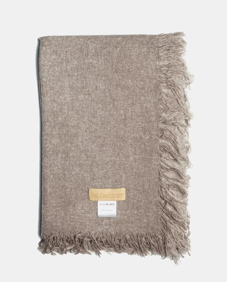 

Коричневый шарф из 100% кашемира Bel Cashmere