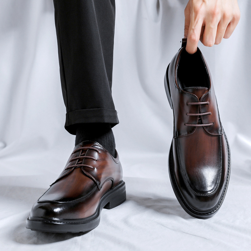 WEISHIBANGWEI Мужские туфли для увеличения роста коричневые, цвет Brown Height Increasing — фото 3