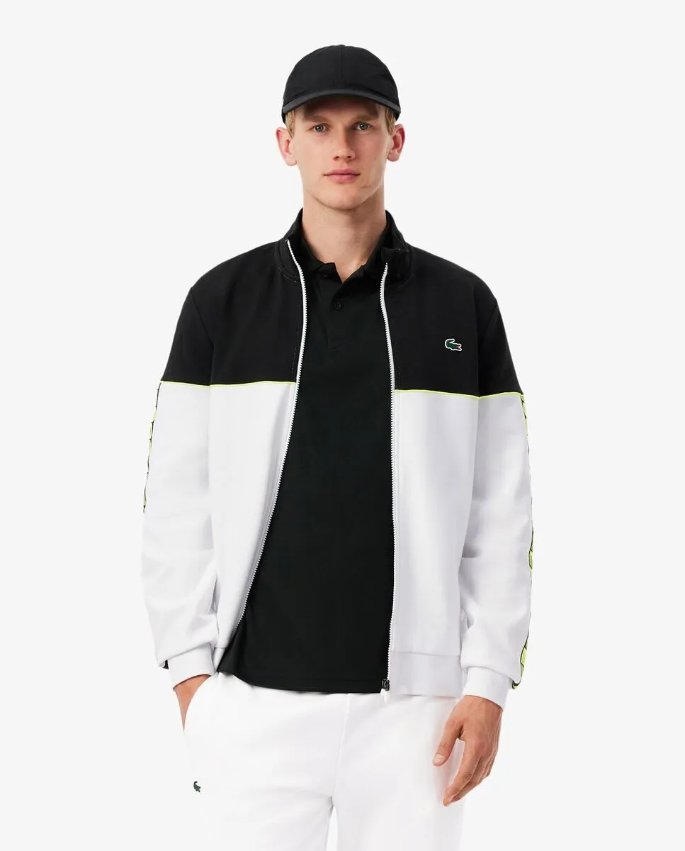 

Мужская теннисная толстовка на молнии в цветном блоке зеленого цвета Lacoste