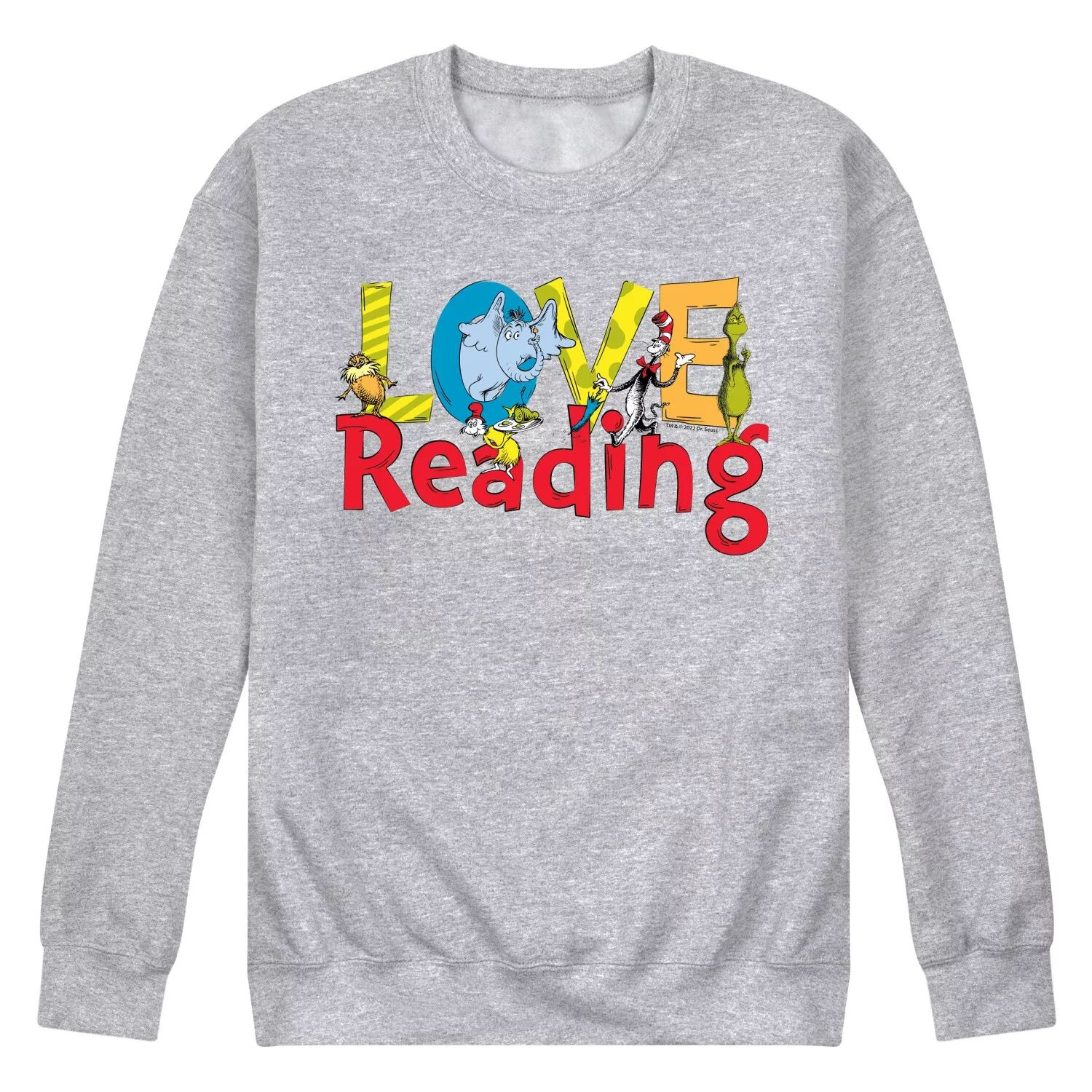 

Мужской свитшот с рисунком Dr Seuss Love Reading Licensed Character