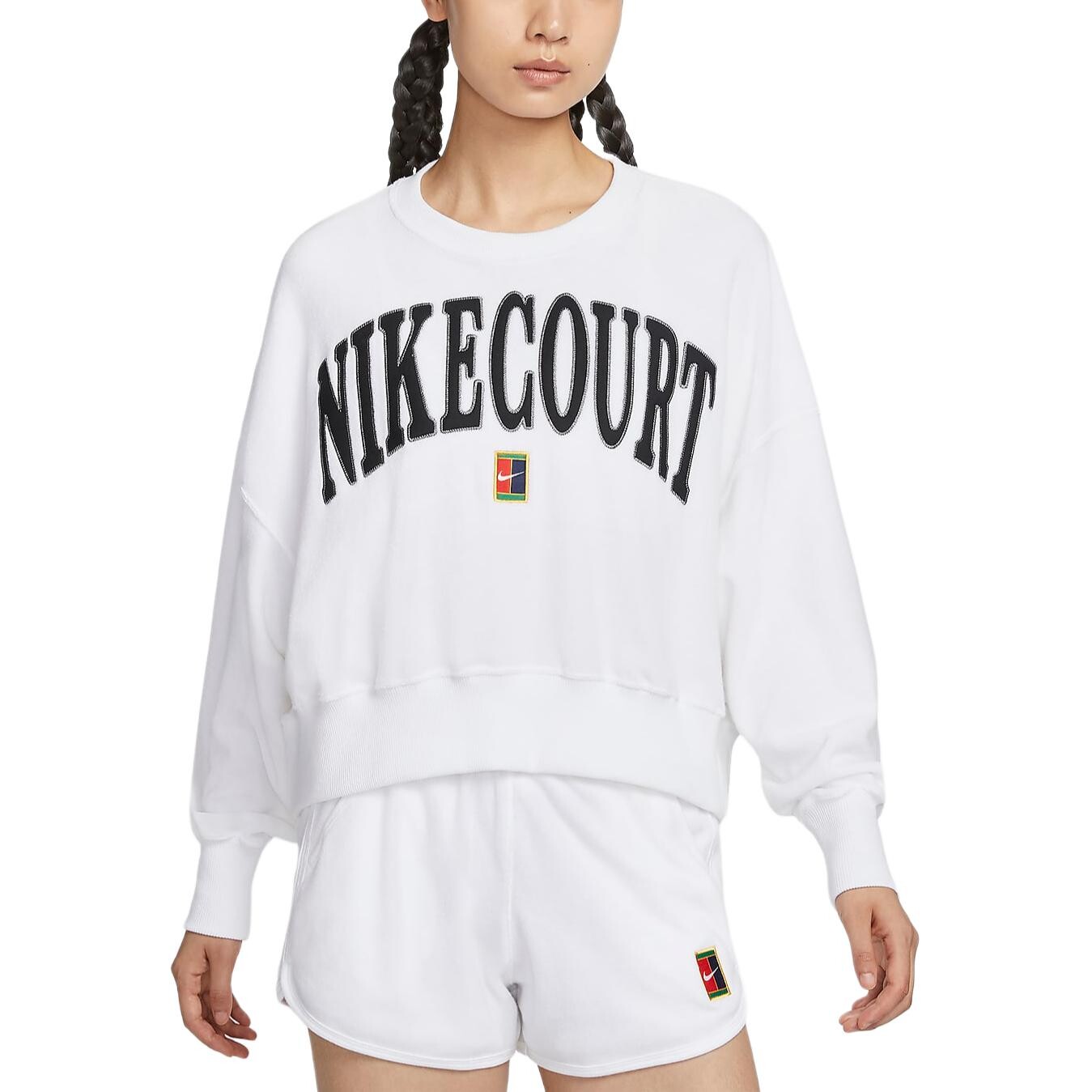 COURT HERITAGE Толстовка женская Белый/Белый/Сине-серый/Черный Nike — фото 2