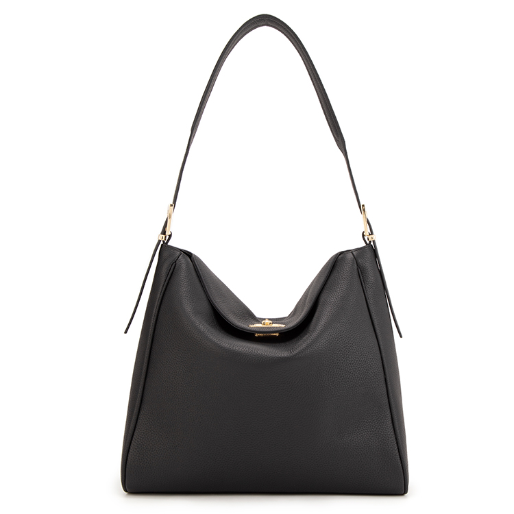 

ELLE Сумка через плечо из натуральной кожи крупного рогатого скота Top Grain большая женская Light Gray/Black