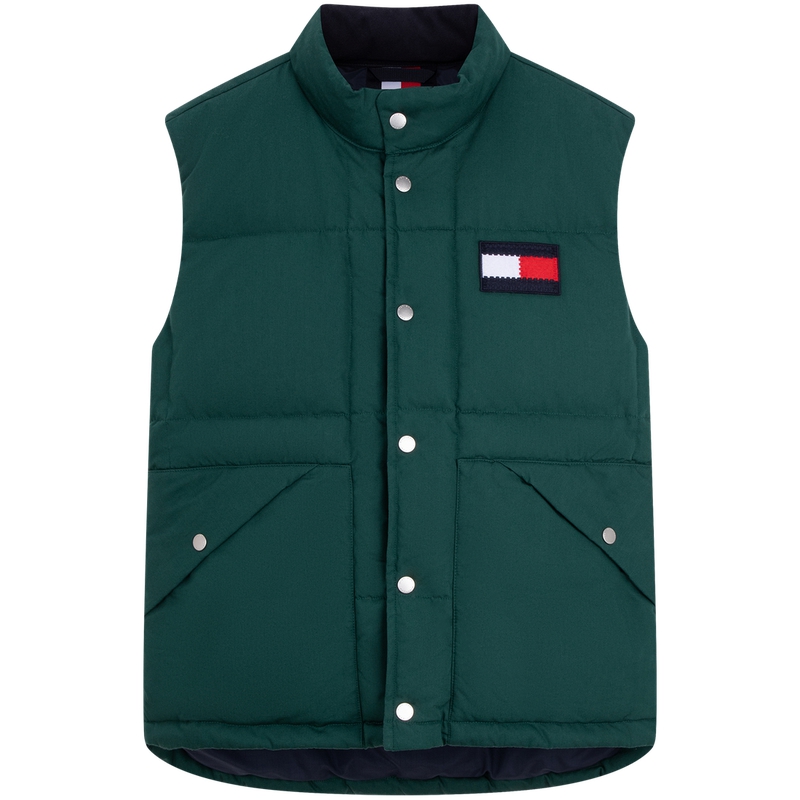 

Tommy Hilfiger Пуховик мужской Green L6K с воротником стойкой умеренной длины