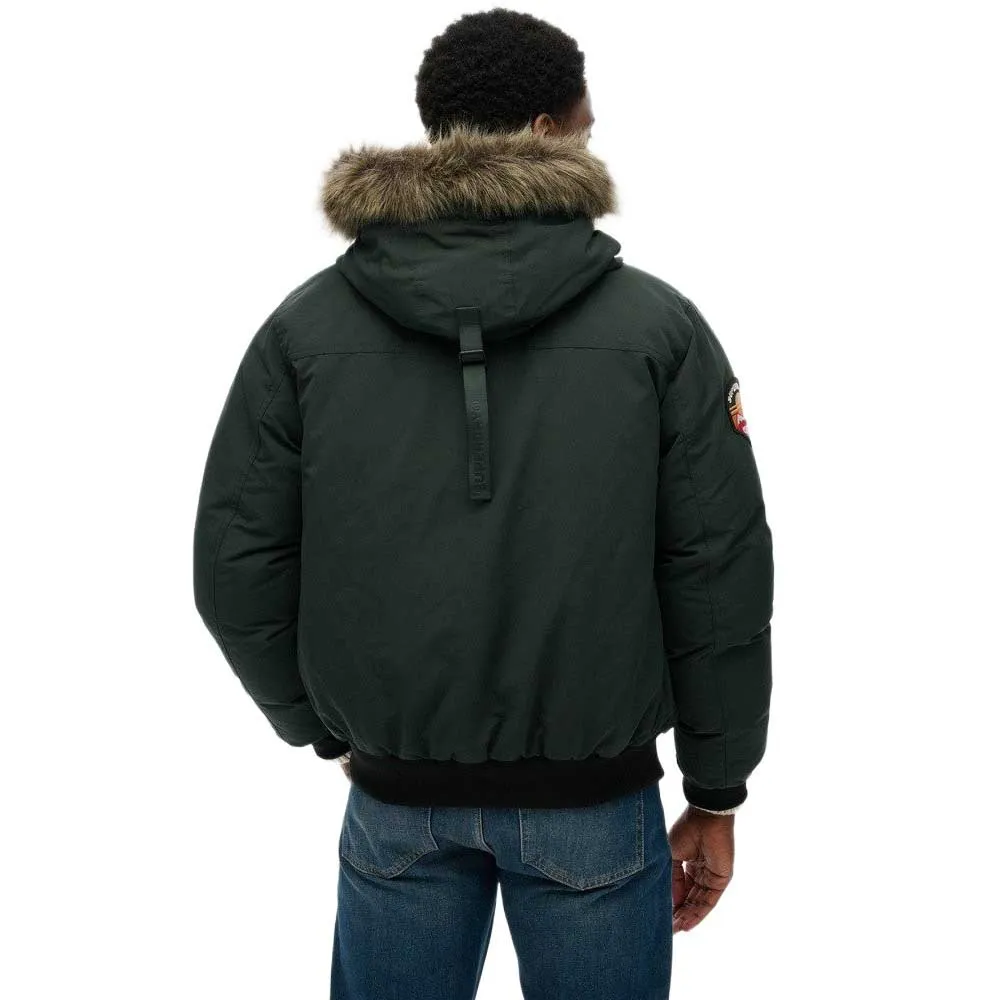 Куртка Superdry Everest Faux Fur bomber, зеленый — фото 2