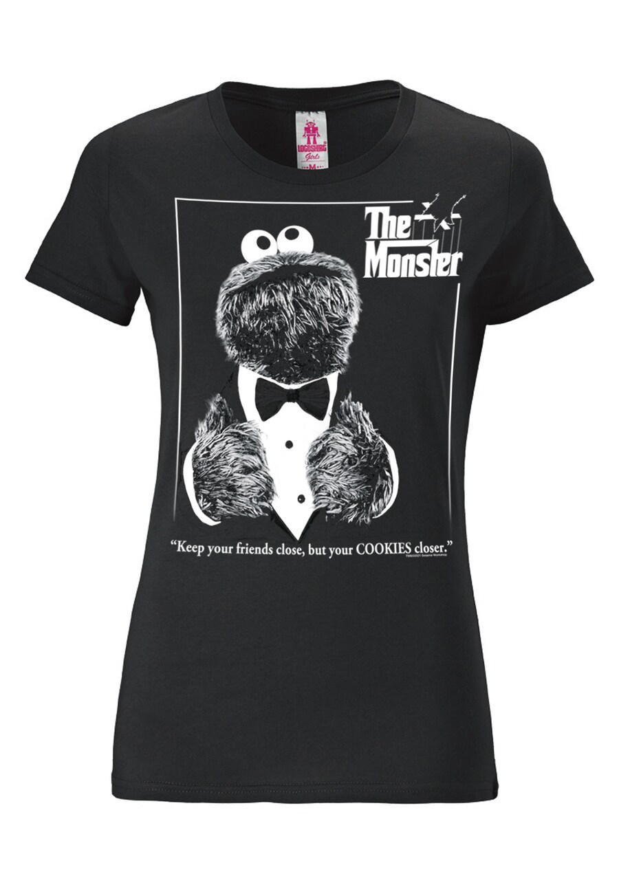 

Рубашка LOGOSHIRT Sesamstrasse - Krümelmonster Pate, черный