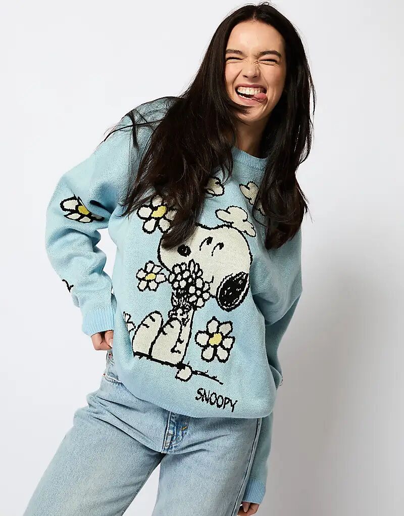 

Вязаный джемпер London Peanuts синего цвета Skinnydip