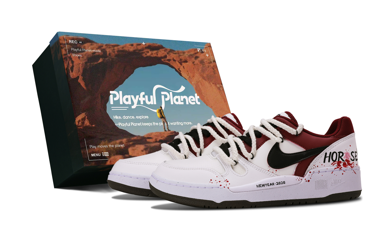 

Nike Мужские низкие скейтборд-кеды Full Force, красные, черный