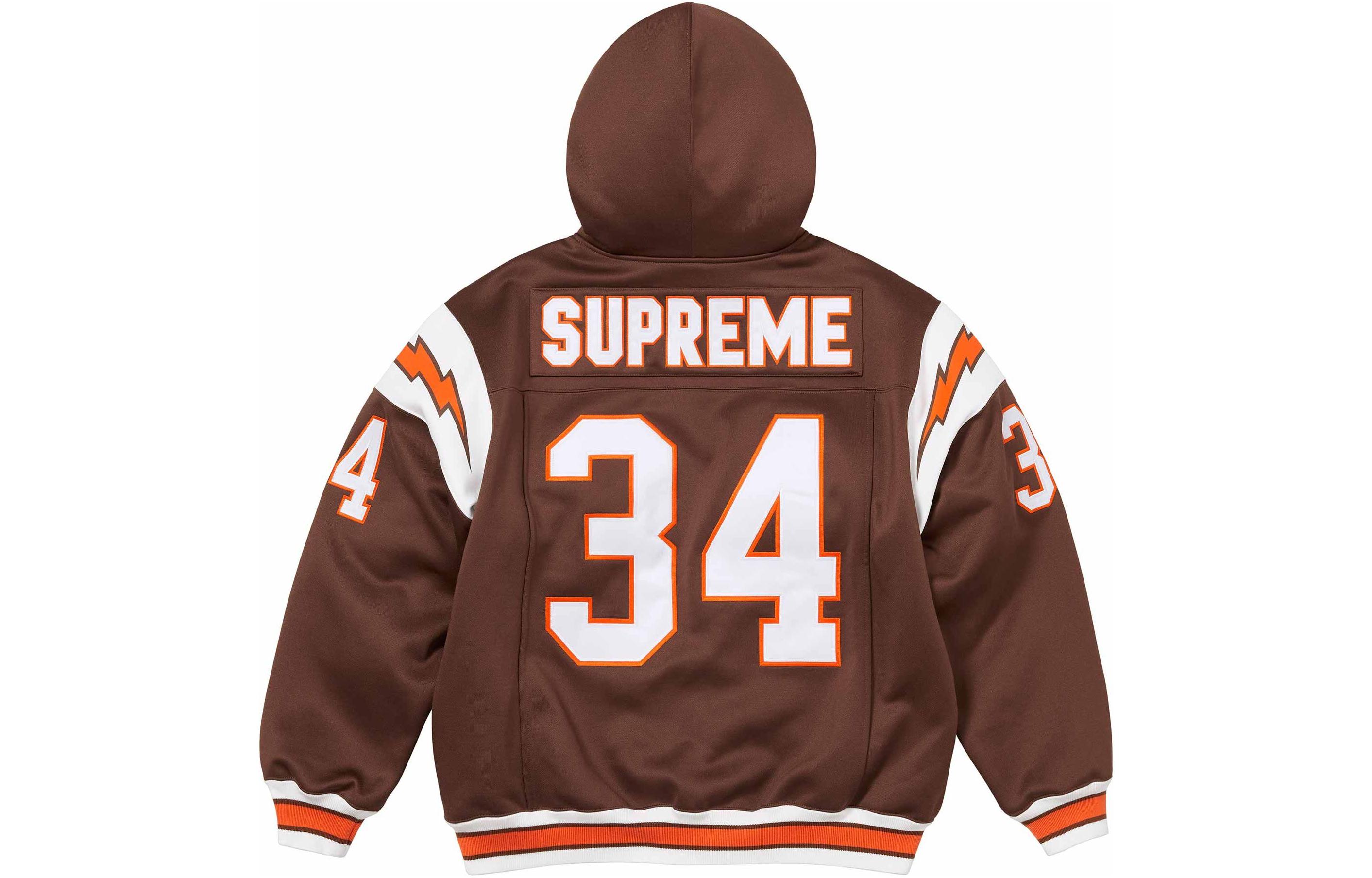 Футболка с капюшоном на молнии Supreme, Коричневый/Коричневый — фото 3