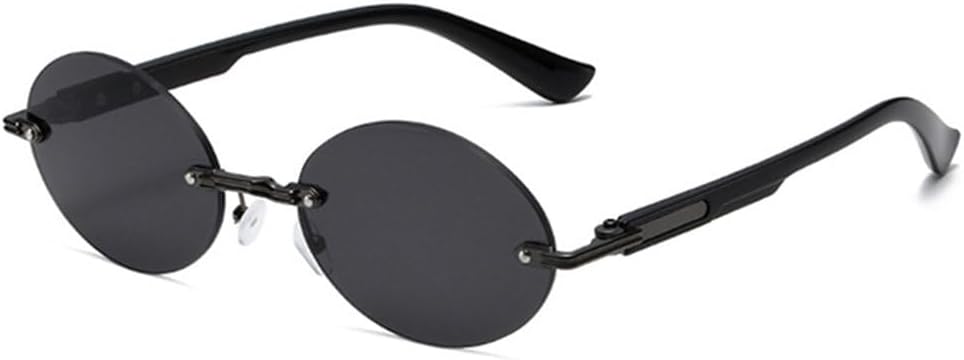 

Популярные модные овальные солнцезащитные очки для женщин в стиле ретро, ​​без оправы, с прозрачными линзами с градиентом цвета океана, защита от УФ-излучения UV400, для мужчин в стиле панк HHZZYVY, Gun Gray