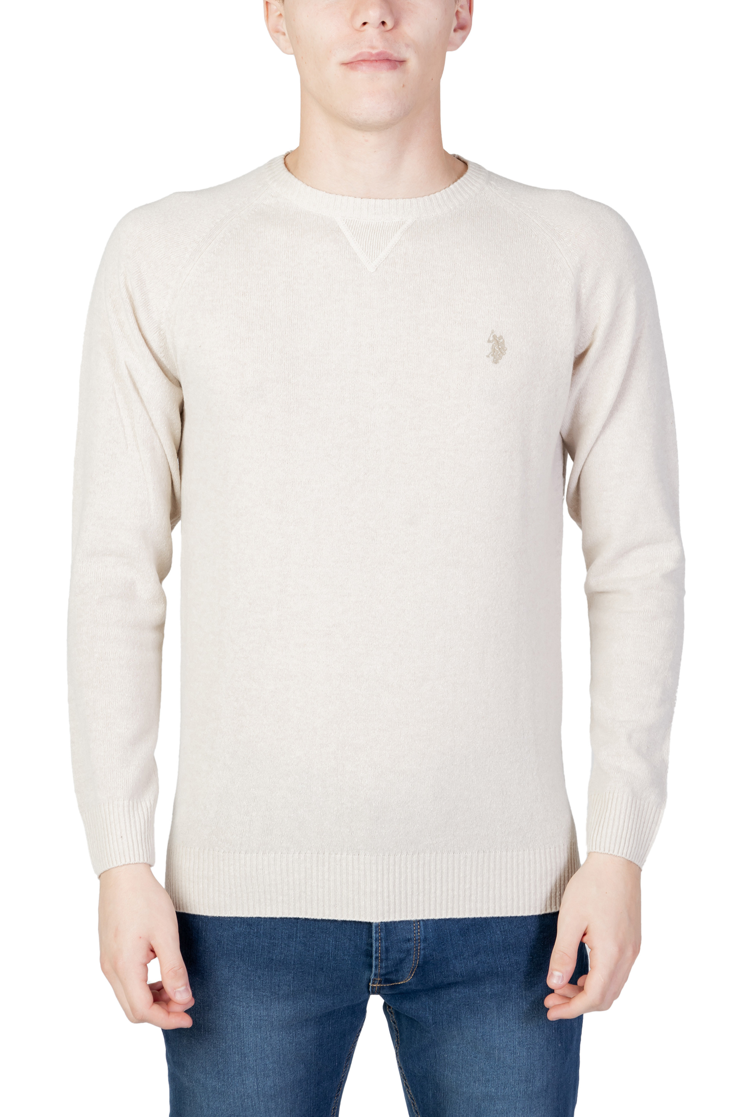 

Джемпер U.S. Polo Assn. с круглым вырезом, бежевый