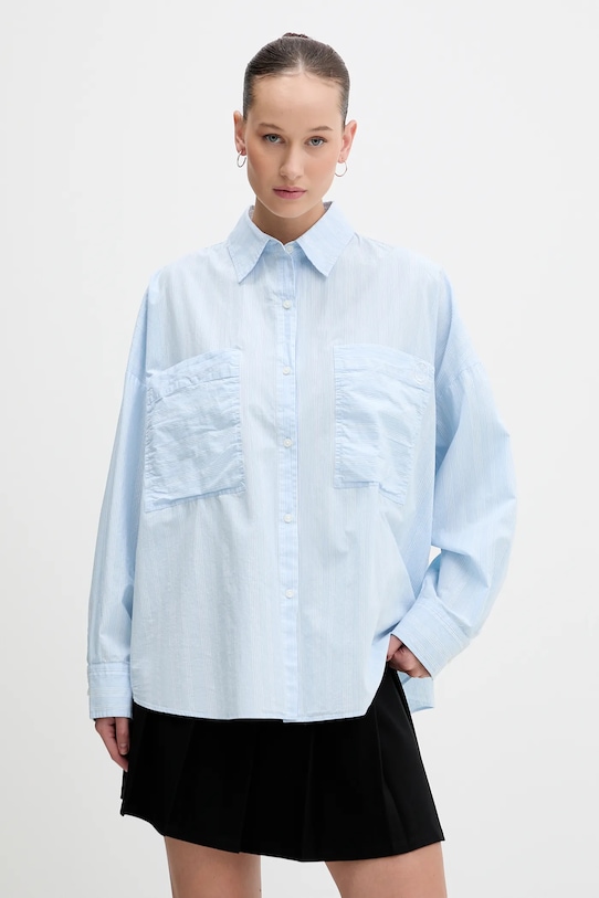 

Хлопковая рубашка HUGO Blue edafnena_b, синий