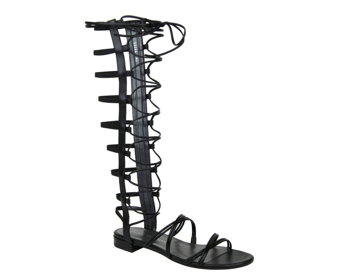 Женские кожаные гладиаторы Stuart Weitzman Sparta, черный