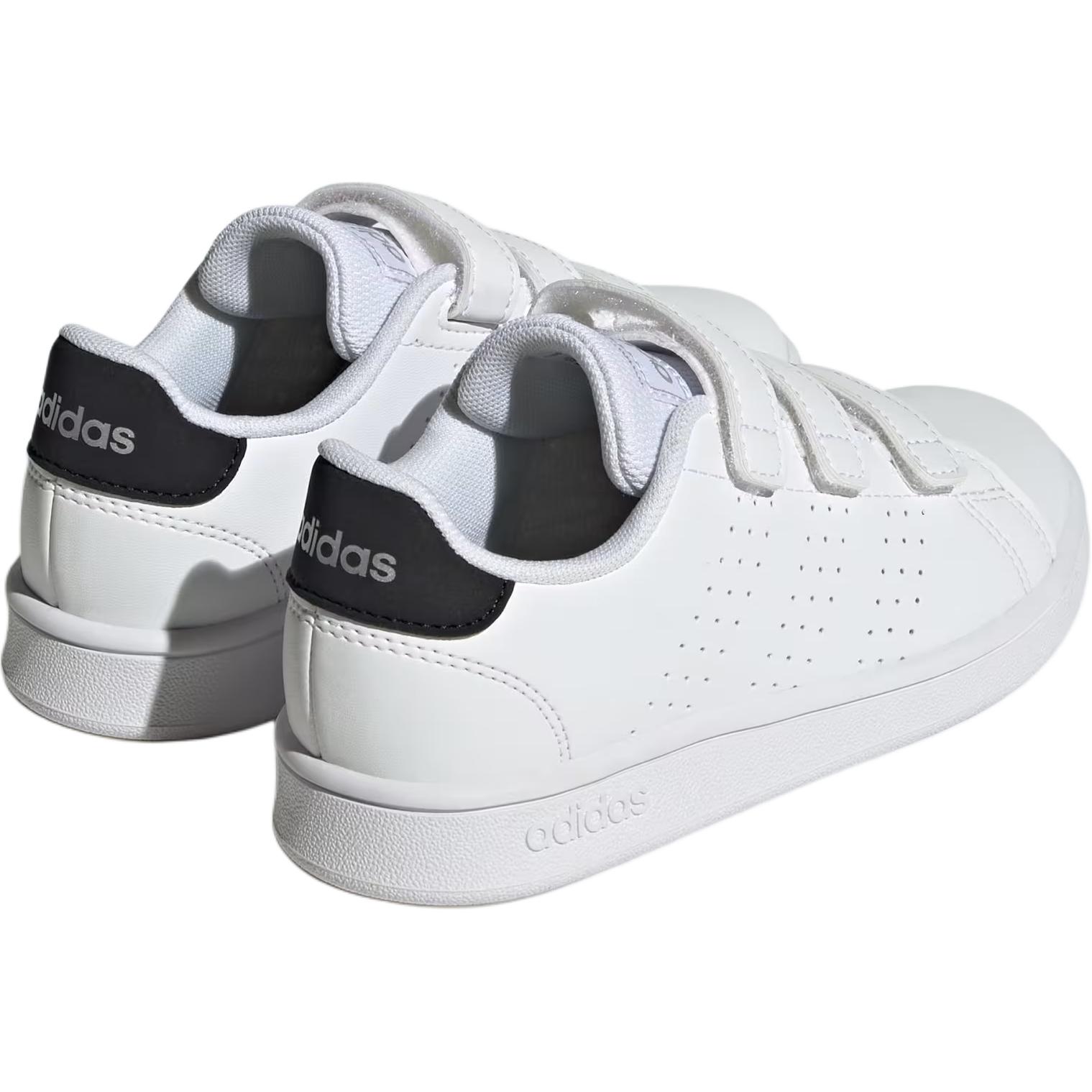 Низкие кроссовки Advantage для детей от 3 до 7 лет Adidas, белый/черный/серебряный — фото 4