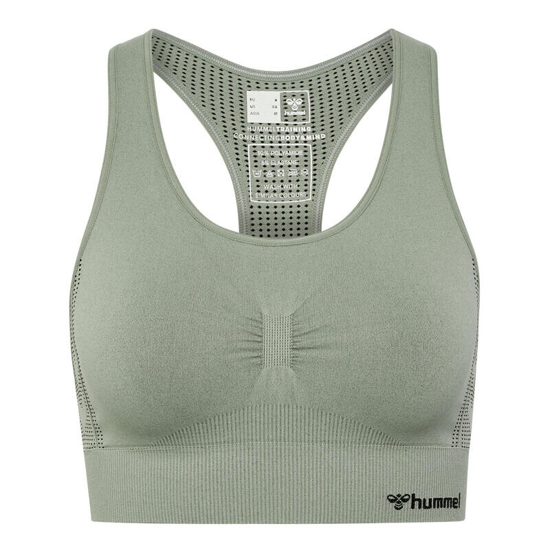 

Бесшовный спортивный топ Hmlmt Shaping, женский спортивный топ для йоги HUMMEL, цвет grau