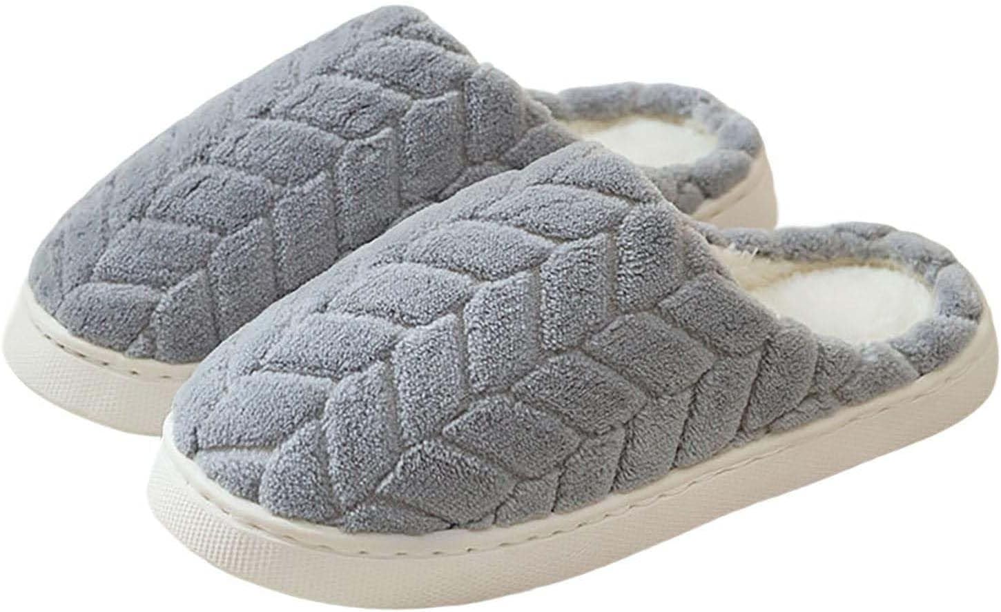 

Домашние тапочки для женщин и мужчин, комфортные тапочки с эффектом памяти, мягкие теплые противоскользящие легкие тапочки, резиновая подошва, пушистый флисовый материал, уютная обувь для дома и улицы Rianclud, серый