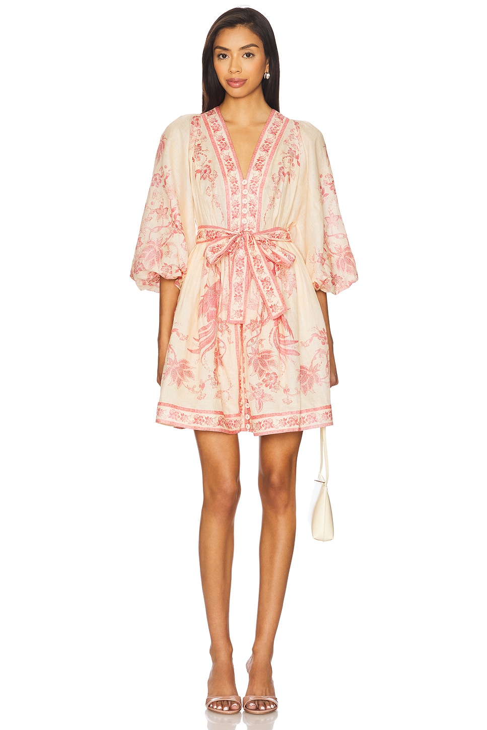 

Мини-Платье с глубоким вырезом Zimmermann, мультиколор