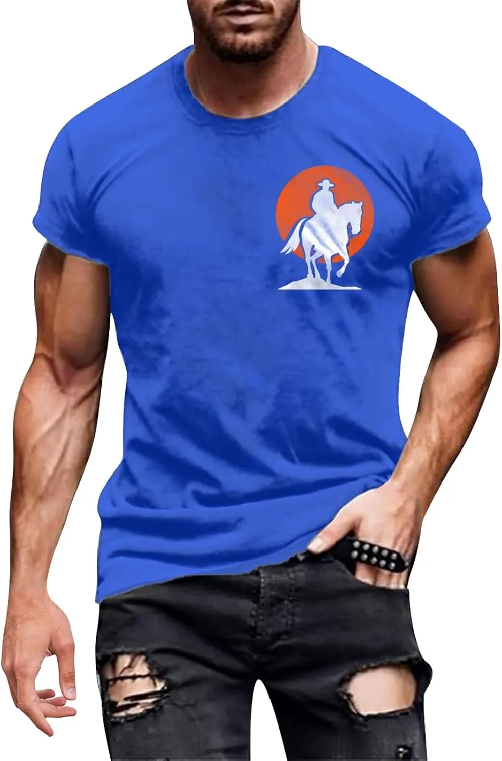 

Мужская футболка с коротким рукавом и круглым вырезом для тренировок