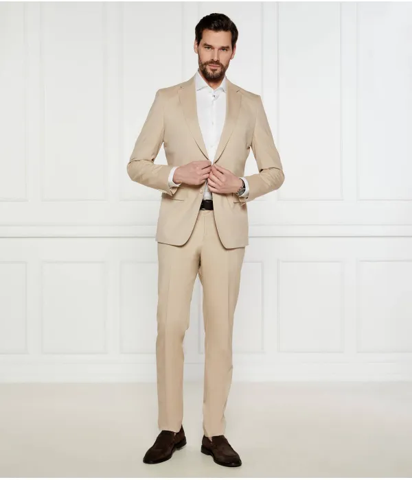 Элегантная куртка h-hutson-251 Slim fit Boss, бежевый — фото 2