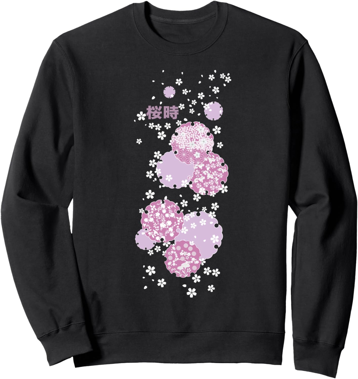 

Толстовка с изображением сакуры Vintage Sakura Blooms, черный