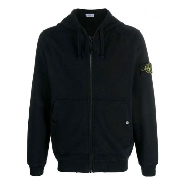 

Куртка cotton zip-up jacket 'black' Stone Island, черный