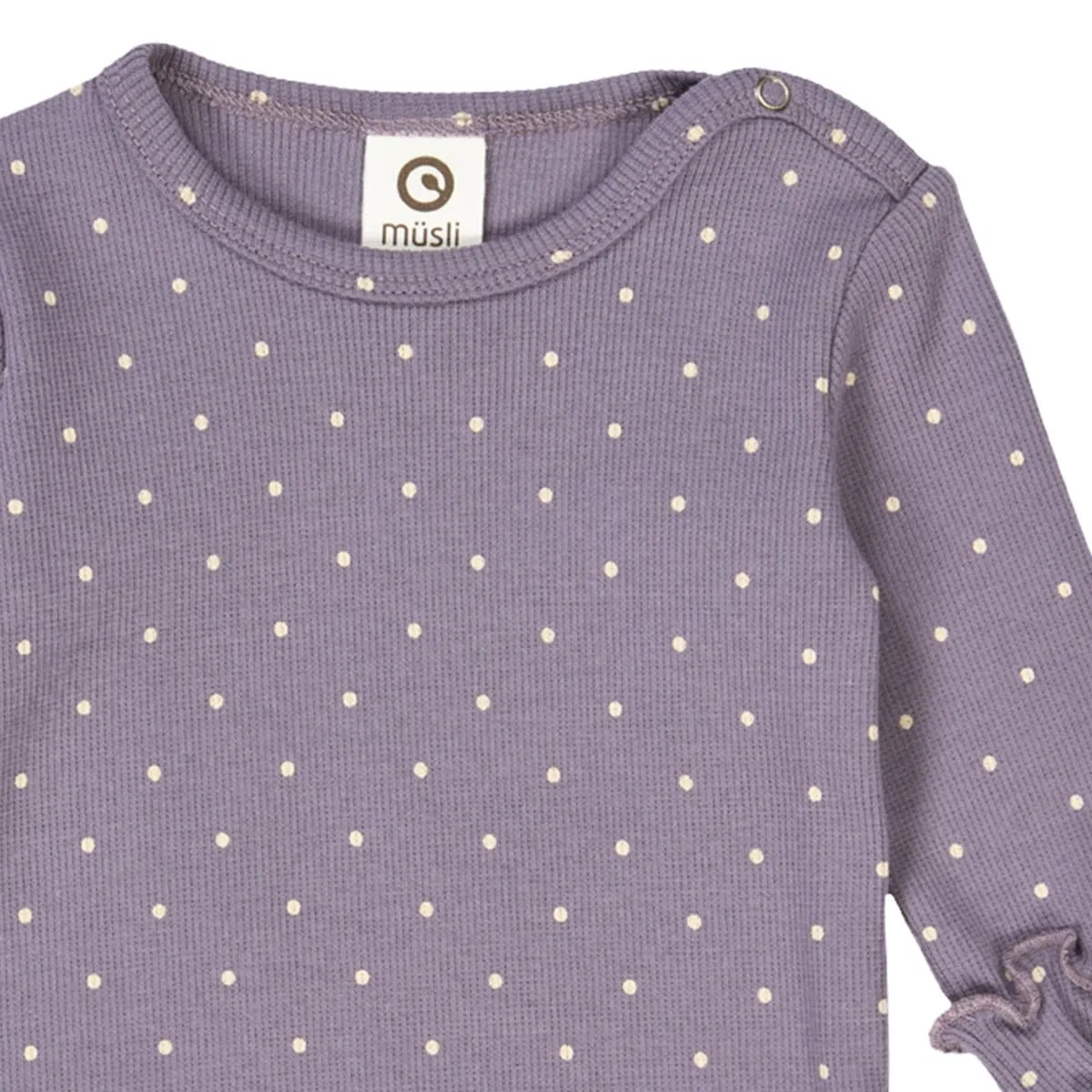 Боди с длинным рукавом, кружевные детали, Müsli, лиловый — фото 3