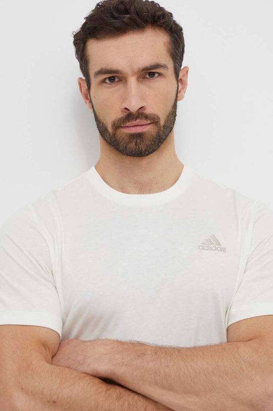 

Хлопковая футболка adidas, бежевый