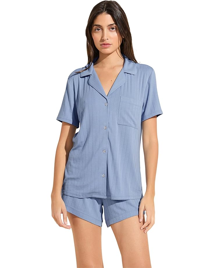 

Пижама Eberjey Gisele Rib Relaxed Short Pj Set, цвет Wedgewood Blue