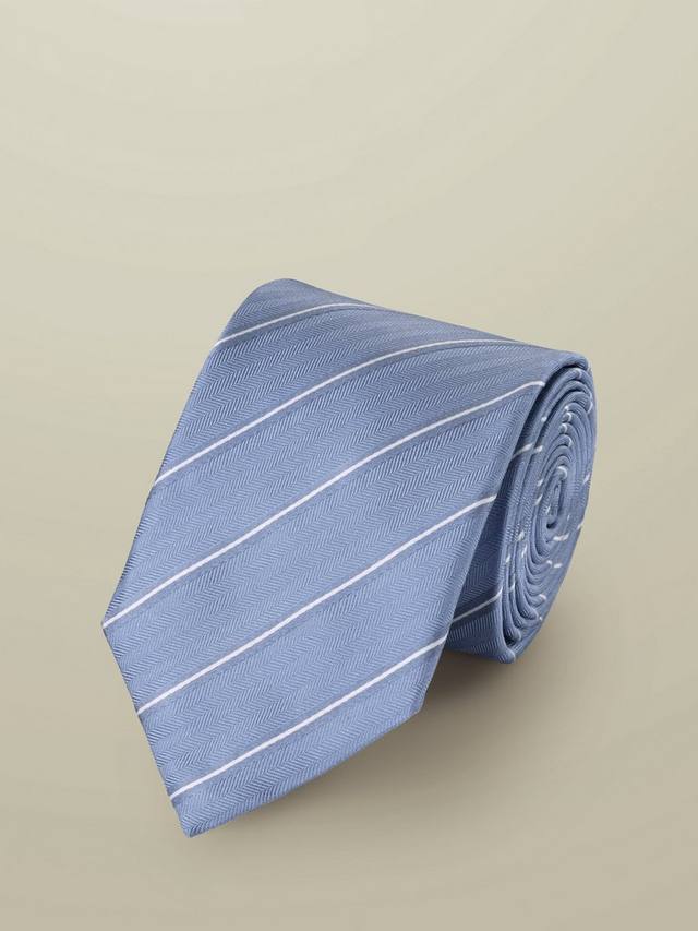 

Полосатый шелковый галстук Charles Tyrwhitt, Sky Blue