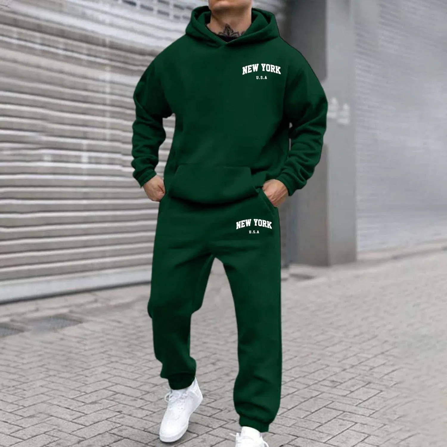 Спортивный костюм с принтом, бренд Generic, New York-dark Green — фото 2