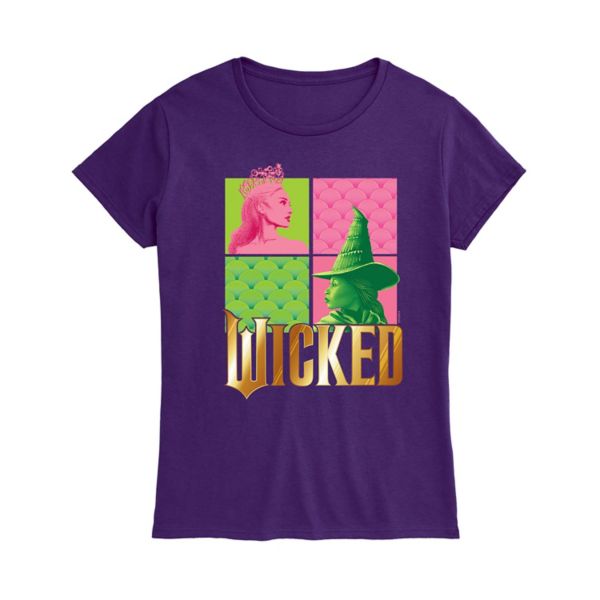 

Женская футболка с принтом в виде сетки от wicked glinda & elpha Licensed Character, фиолетовый