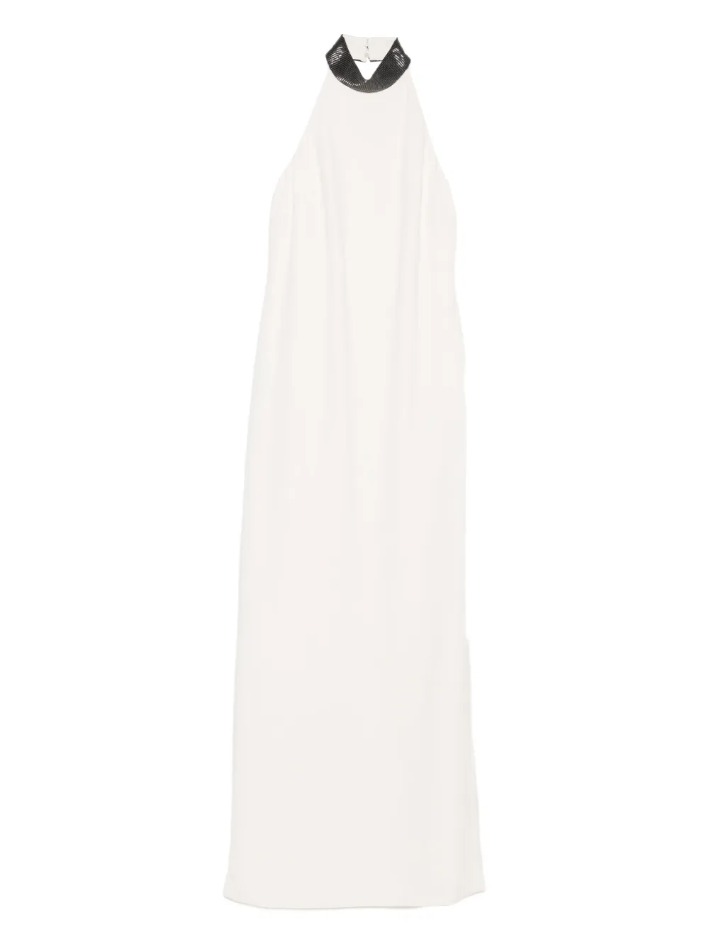

Платье с украшениями на бретелях вокруг шеи Brunello Cucinelli, белый